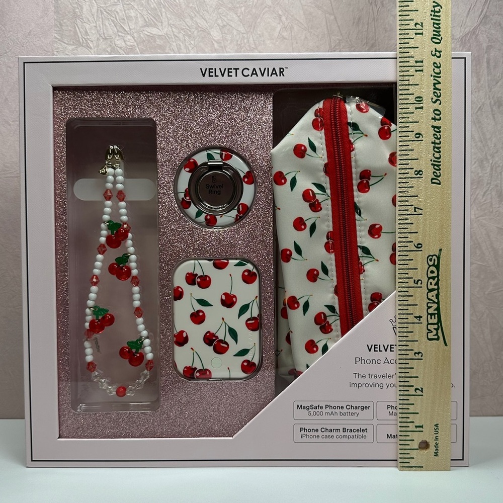 Velvet Caviar Cherry Design Phone Accessories Set - Picture 3 of 8